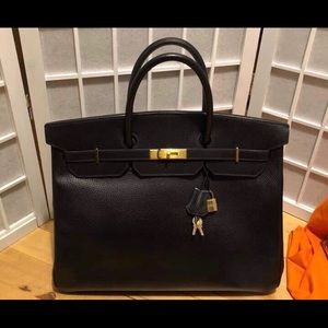 Hermes Birkin 40 Ardennes Noir GHW